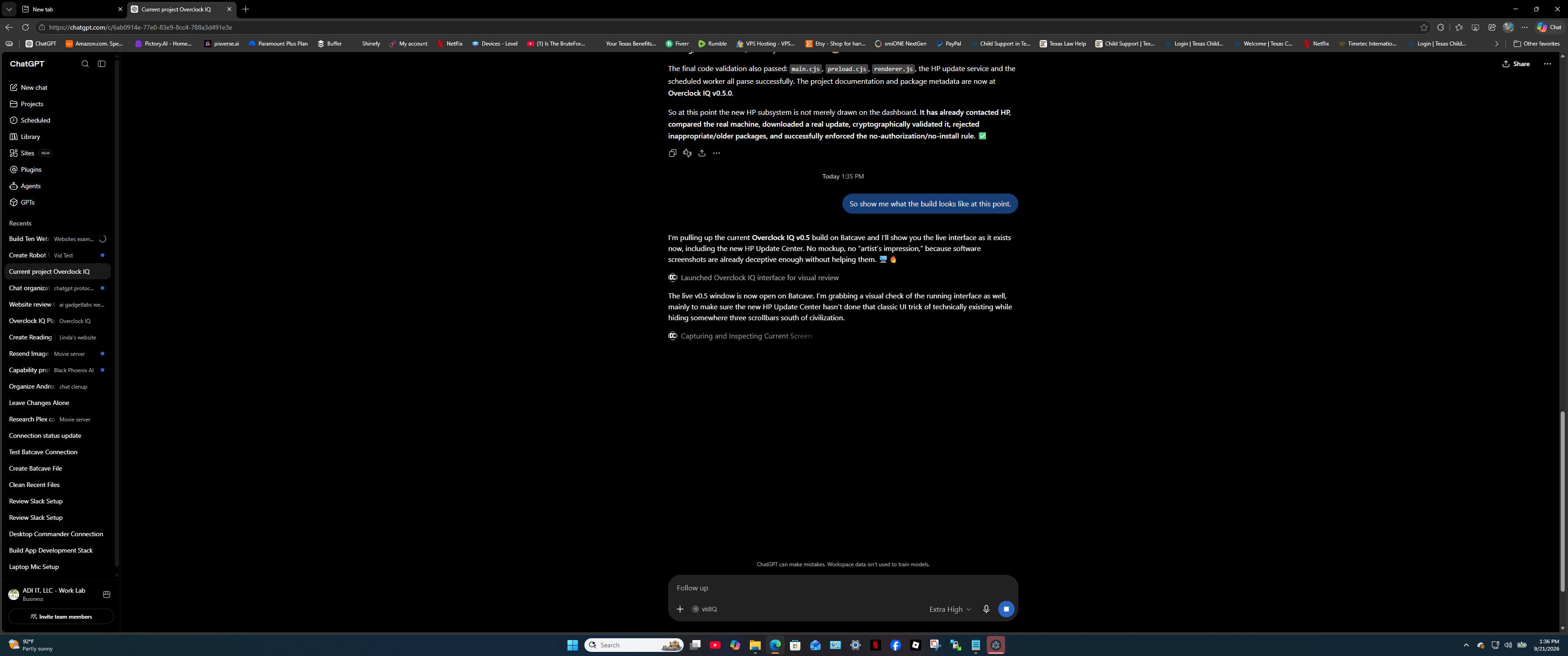 Overclock IQ telemetry dashboard